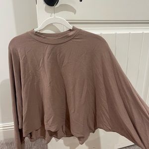 brown oversize casual long sleeve shirt